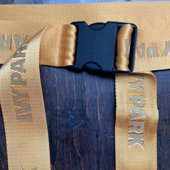 IVY PARK Beyoncé Yellow Logo Tape Buckle Belt NEW - Picture 7 of 8